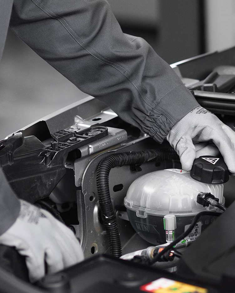 Технічний фахівець виконує регламентні роботи на автомобілі Citroën